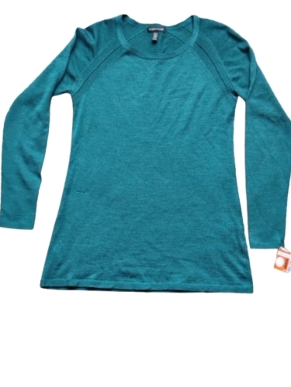 NEW Eileen Fisher XS Teal Merino Wool Pointelle Raglan Sweater
